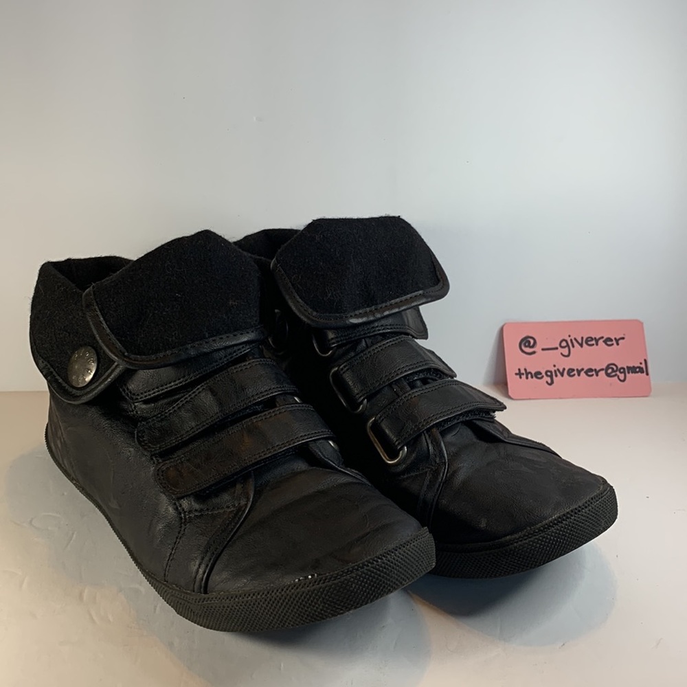 Vintage Black Velcro Blowfish Shoes High Top Fold Over Sneaker
